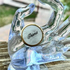 ✨ Vintage Mother-of-Pearl "Irene" Gold-Tone Name Brooch Pin